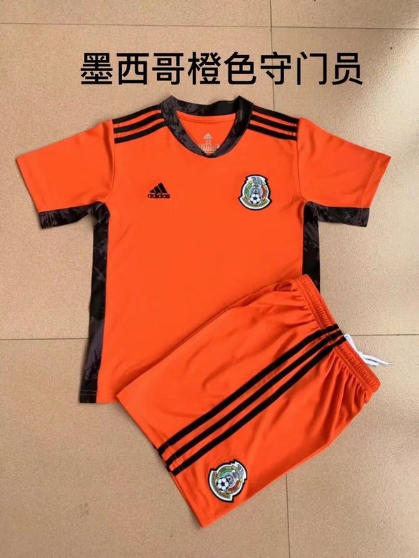 Kids-Mexico 21/22 GK Orange Soccer Jersey